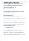 TX Real Estate Exam - TREC & Licensing Questions And Answers&period;