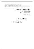 Effective Writing A Handbook for Accountants, 11e Claire May, Georgia, Gordon May (Instructor Manual)