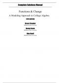 Functions and Change A Modeling Approach to College Algebra, 5e Bruce Crauder, Benny Evans, Alan Noell (Solution Manual)