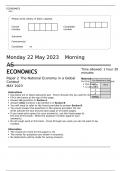 AQA AS ECONOMICS Paper 2 MAY 2023 FINAL  QUESTION PAPER The National Economy in a Global Context 