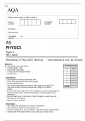 AQA AS  LEVEL PHYSICS Paper 1 MAY 2023 FINAL QUESTION PAPER 