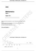Churchill Paper 1C Marking Guide – AQA Higher Tier