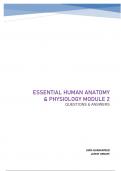 ESSENTIAL HUMAN ANATOMY & PHYSIOLOGY MODULE 2 - QUESTIONS & ANSWERS &lpar;GUARANTEED A&plus;&rpar; UPDATED