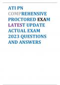 ATI PN COMPREHENSIVE PROCTORED EXAM LATEST UPDATE  ACTUAL EXAM  2023 QUESTIONS  AND ANSWERS