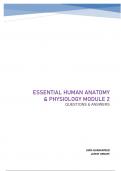 ESSENTIAL HUMAN ANATOMY & PHYSIOLOGY MODULE 2 - QUESTIONS & ANSWERS (RATED 98%) 100% GUARANTEED LATEST UPDATE