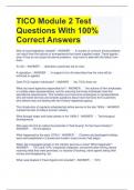 TICO Module 2 Test Questions With 100% Correct Answers