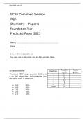 AQA GCSE Combined Science Chemistry Paper 1 Foundation Tier Predicted Paper 2023 Questions and Answers