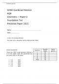 AQA GCSE Combined Science Chemistry Paper 2 Foundation Tier Predicted Paper 2023 Questions and Answers