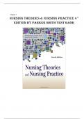 NURSING THEORIES & NURSING PRACTICE 4TH EDITION BY PARKER SMITH TEST BANK - QUESTIONS & ANSWERS WITH RATIONALS &lpar;ALL CHAPTERS COVERED&rpar; LATEST VERSION