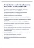 Florida Dental Laws Dentists Questions With Correct Answers&lpar;GRADED A&rpar;