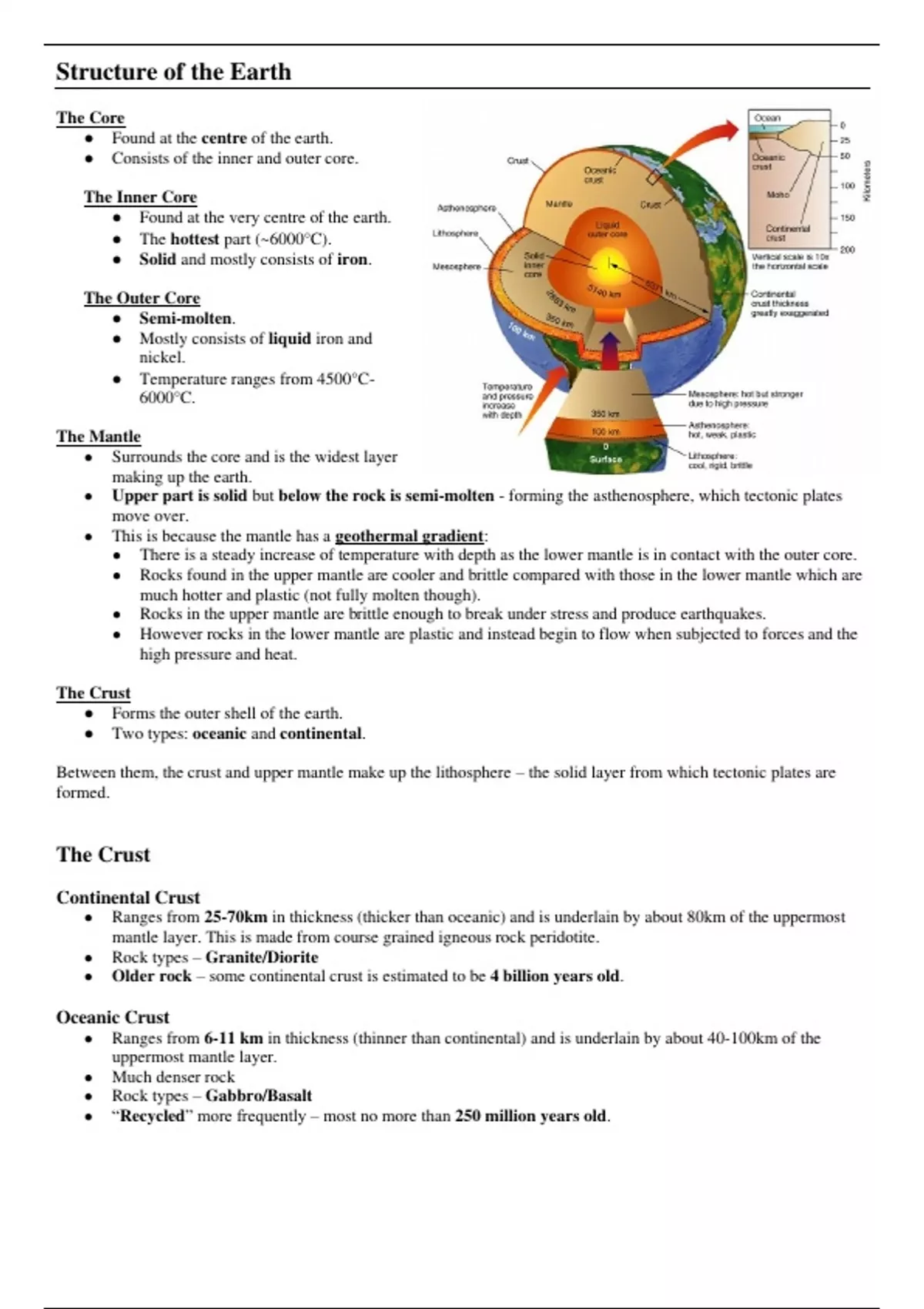 Summary Pearson Edexcel AS Level Geography Unit 1 Topic 1 Structure