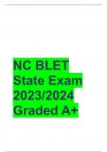 NC BLET State Exam 2023/2024 Graded A+ COMPLETE with Answers