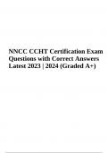 NNCC CCHT Certification Exam Questions with Correct and Verified Answers Latest Update 2023&sol;2024 Graded A&plus;