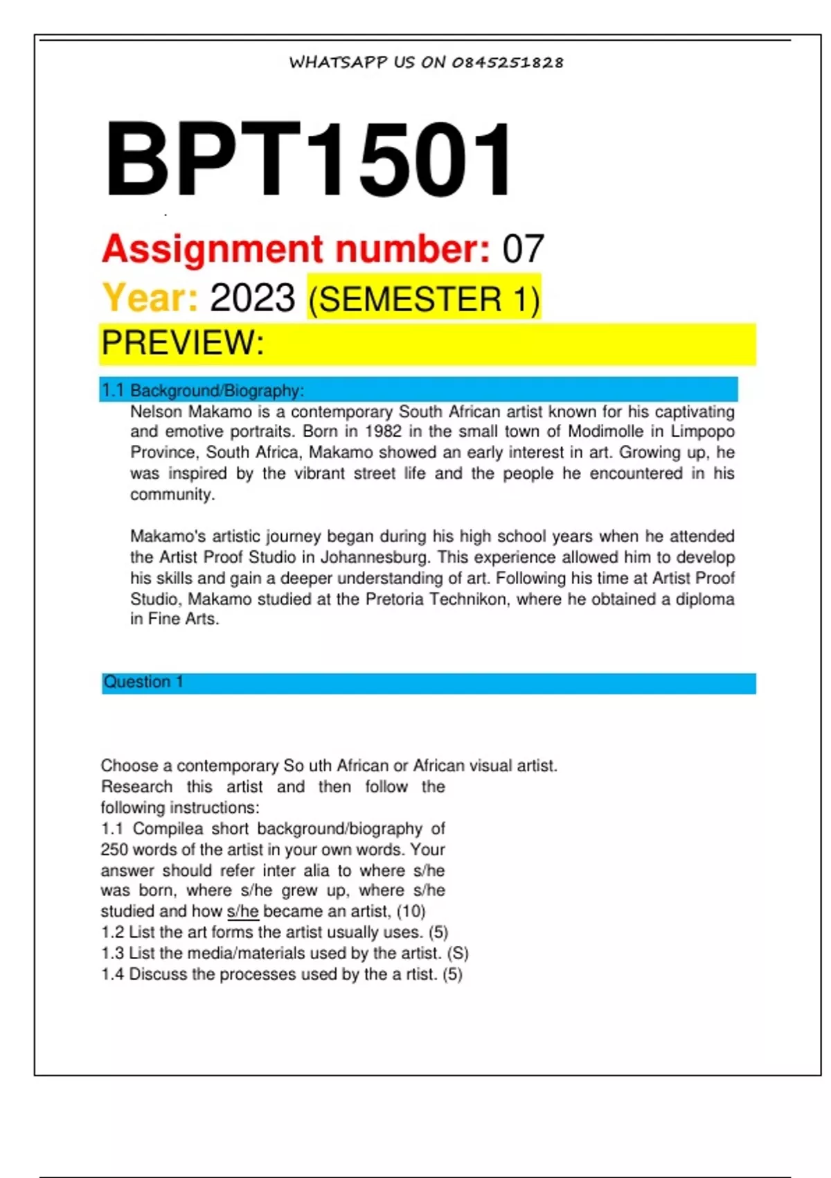 bpt1501 assignment 7 2023