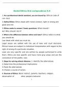 Dental Ethics And Jurisprudence D&period;A Exam 2023 with complete solution