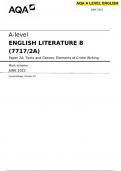 A-level ENGLISH LITERATURE B (7717/2A) Paper 2A: Texts and Genres: Elements of Crime Writing 