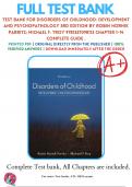 Test Bank For Disorders of Childhood&colon; Development and Psychopathology 3rd Edition By Robin Hornik Parritz&semi; Michael F&period; Troy 9781337098113 Chapter 1-14 Complete Guide &period;