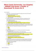 West Coast University&comma; Los Angeles - NURSE 420 Exam 2 leader 2&sol; Download To Score An A
