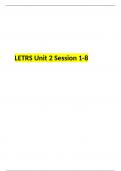 LETRS Unit 2 All Sessions 1-8 (different sets) Complete Quizzes & Solution guides 2023.