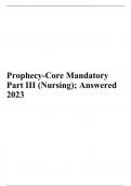 Prophecy Assessments- Core Mandatory Part 1 ,2 & 3 2023/2024 UPDATE| combined package deal