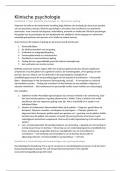 Samenvatting Klinische psychologie &lpar;20200008&rpar;
