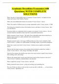 Academic Decathlon Economics| 600 Questions| WITH COMPLETE SOLUTIONS