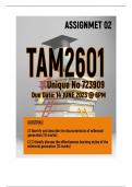TAM2601 ASSIGNMENT 2 2023