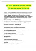 FLETC BOP Midterm Exam With Complete Solution