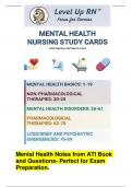 Mental Health Notes from ATI Book and Questions- Perfect for Exam Preparation. |Latest 2023/2024