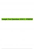 Sample Test Questions ANCC- PMHNP  (NR6060)