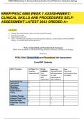 NRNP/PRAC 6568 WEEK 1 ASSIGHNMENT; CLINICAL SKILLS AND PROCEDURES SELFASSESSMENT LATEST 2023 GREDED A+