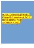 WJEC Criminology Unit 3 Controlled assesment AC 1&period;1 QUESTIONS AND ANSWERS 2023&period;