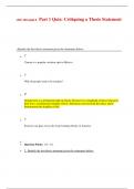 UNV 104 week 3 Part 1 Quiz&colon; Critiquing a Thesis Statement