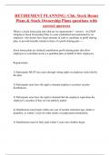 RETIREMENT PLANNING&colon; Ch6&period; Stock Bonus Plans & Stock Ownership Plans questions with correct answers