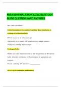 NSG 6330 FINAL EXAM 2022/2023 STUDY GUIDE QUESTIONS AND ANSWERS