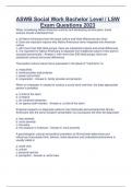 ASWB Social Work Bachelor Level &sol; LSW  Exam Questions 2023