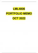 LML4806 PORTFOLIO MEMO