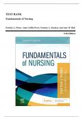 Test Bank - Fundamentals of Nursing, 11th Edition (Potter, Perry, 2023), Chapter 1-50 | All Chapters