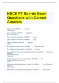 NBCE PT Boards Exam Questions with Correct Answers 