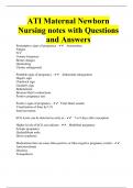 ATI Maternal Newborn Nursing notes with Questions and Answers