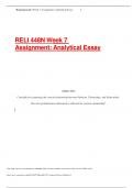 RELI 448N Week 7 Assignment&colon; Analytical Essay - Download To Score An A