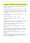 Biology C Final Exam&colon; Questions&sol;Answers
