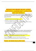 NSG403&vert;100 NEURO NCLEX LATEST QUESTIONS & ANSWERS BEST GUARANTEED 20222023 RATED A&plus;