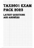 TAX2601 Exam Pack 2023 LATEST QUESTIONS AND ANSWERS