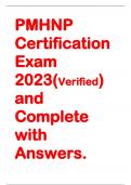 PMHNP Certification Exam 2023&lpar;Verified&rpar; and Complete with Answers&period;