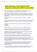 NHA Pharmacy Tech Practice Test Questions Answered 100&percnt; Correct 2023