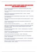 REAL ESTATE LATEST STUDY GUIDE WITH QUESTION AND ANSWERS GRADED A&plus; 