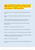 Agile Certified Practitioner Study Guide &lpar;PMI-ACP&rpar;&comma; Top Exam review Questions and answers&comma; 100&percnt; Accurate&period;