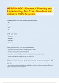 NEBOSH NGC1 Element 4 Planning and Implementing&comma; Top Exam Questions and answers&period; 100&percnt; Accurate&period;