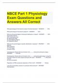NBCE Part 1 Physiology Exam Questions and Answers All Correct 